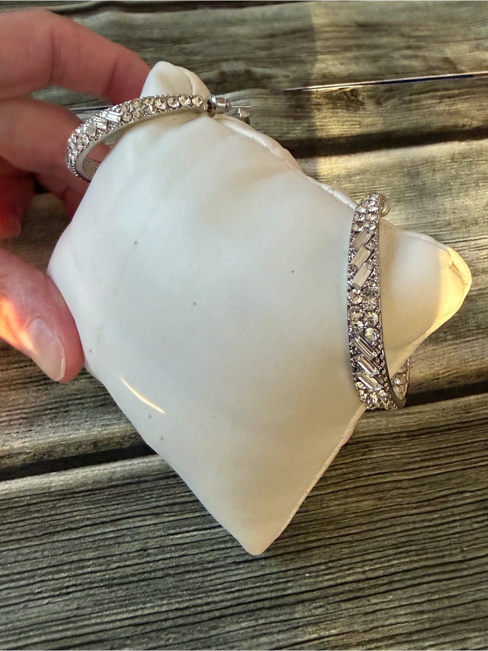 Crystal-Embellished Silver Hoop Earrings - Elegant Women's Jewelry
